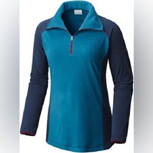 NWT Columbia Women's Glacial Fleece III 1/2 Zip Pullover Jacket Top in Blue sz S